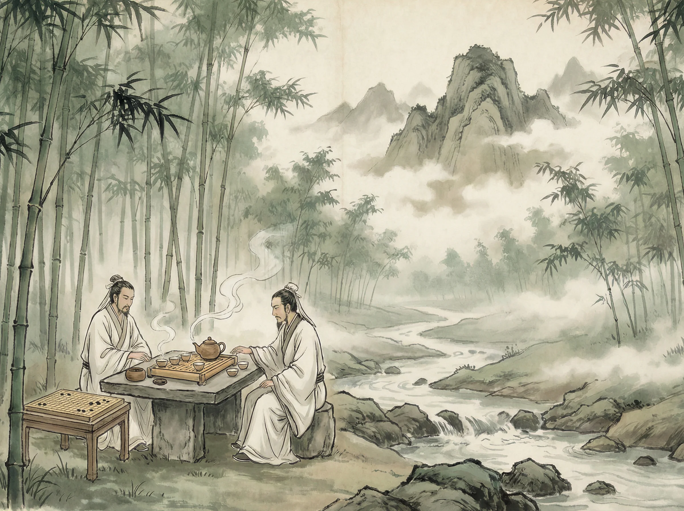 竹林中品茶对弈，体验 pgmajiang 禅意生活